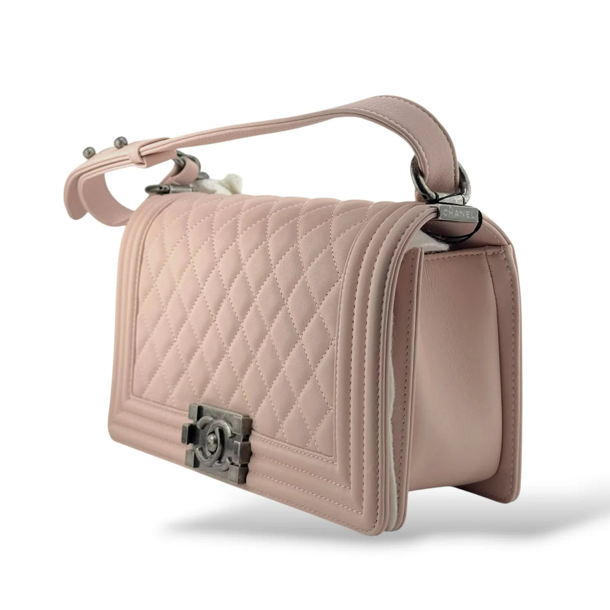 Chanel Light Pink Quilted Old Medium Swift Boy Bag