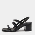 Hermès Black Leather Eve Sandals Size 39