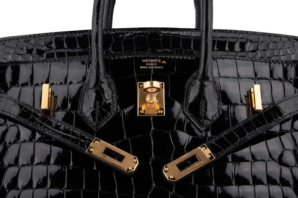 Hermès Birkin 25 Crocodile Porosus Noir GHW