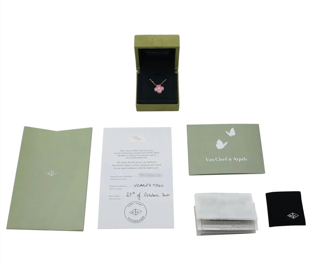 VAN CLEEF & ARPELS VINTAGE ALHAMBRA Limited Edition Holiday Pendant Rhodonite