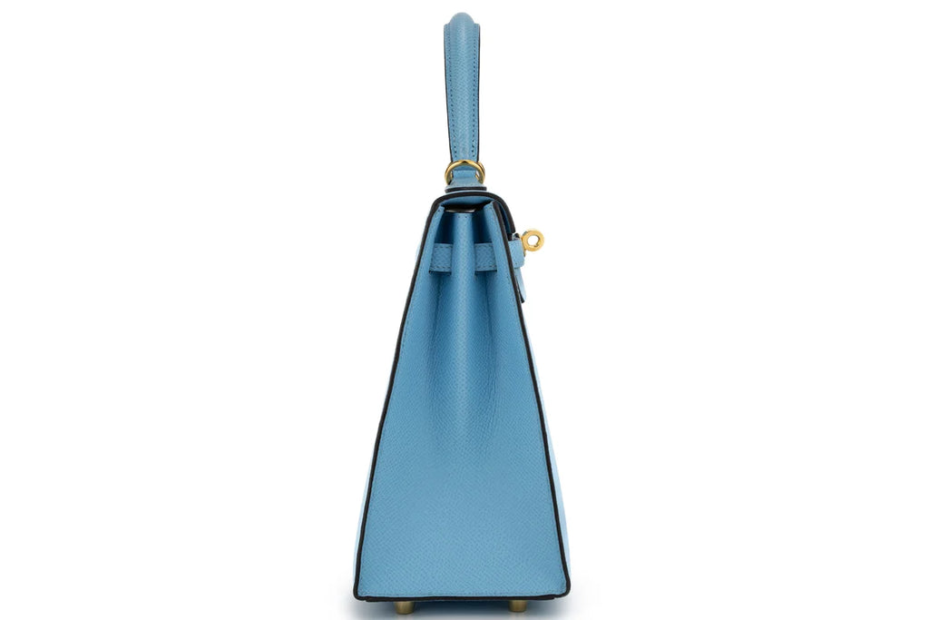 Hermès Kelly 25 Sellier Epsom Celeste GHW