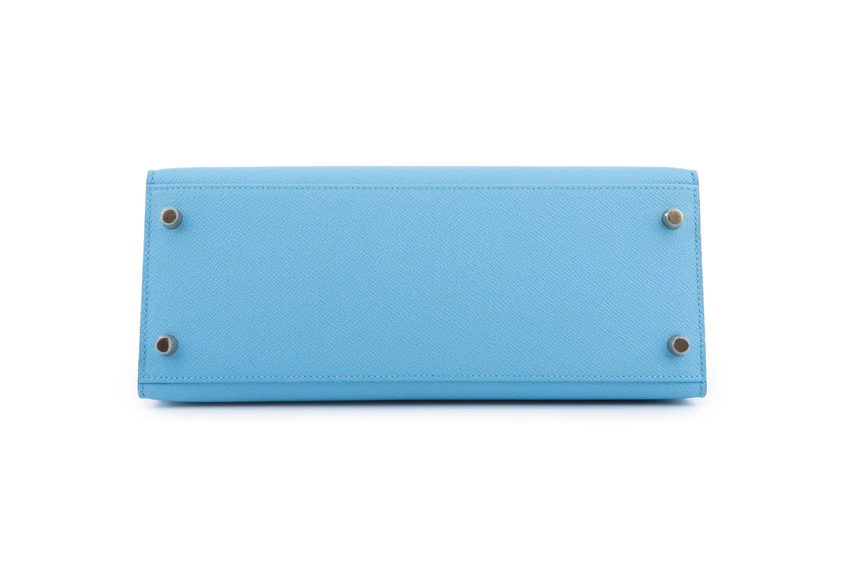 Hermès Kelly 28 Epsom Blue Celeste GHW