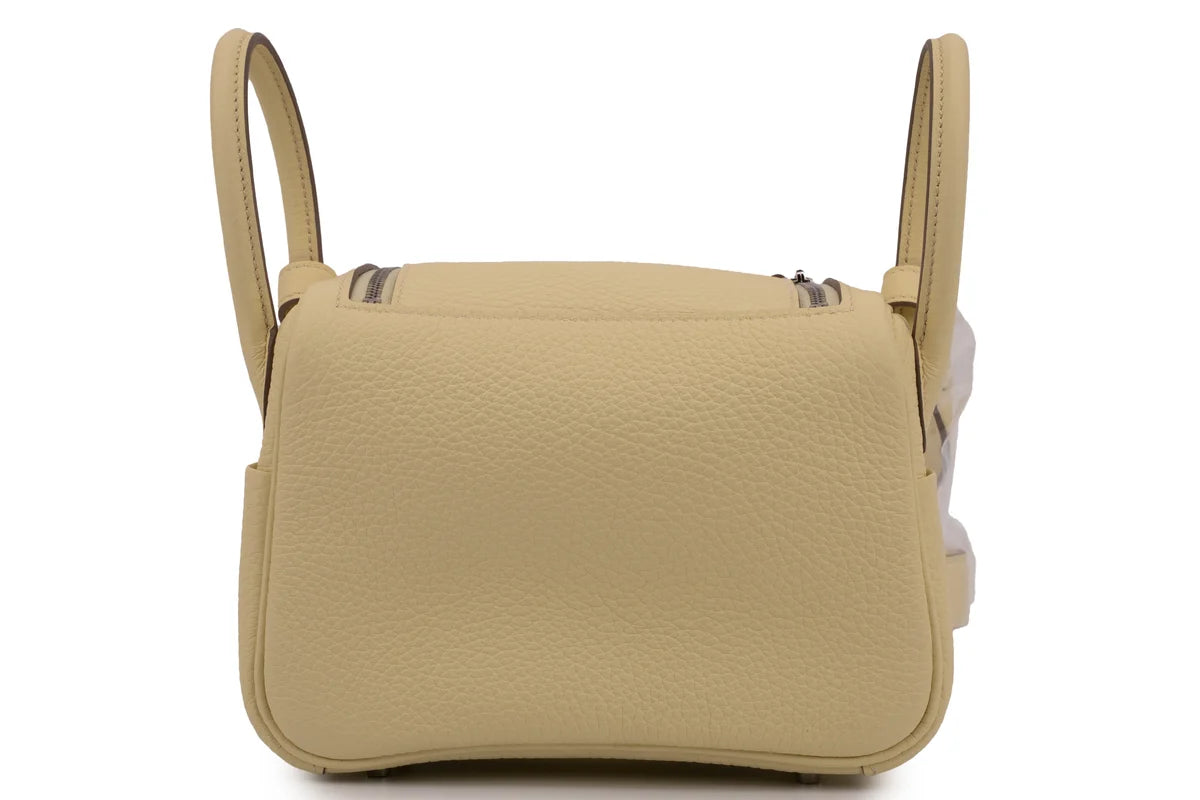 Hermès Mini Lindy Clemence Jaune Milton PHW