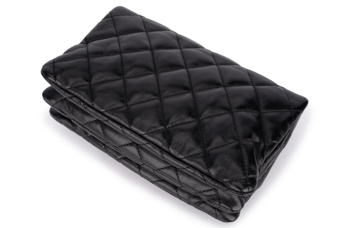 Chanel Accordion Crush Flap Black Lambskin GHW