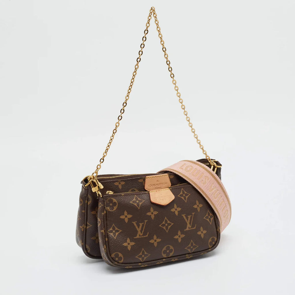 Louis Vuitton Multi Pochette Accessories Rose Monogram Canvas Bag