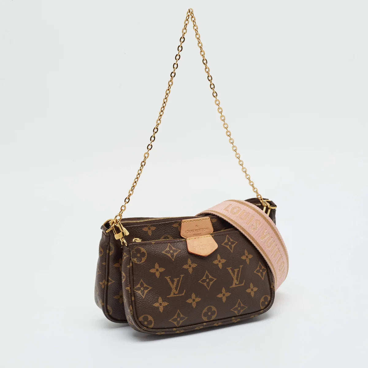 Louis Vuitton Multi Pochette Accessories Rose Monogram Canvas Bag