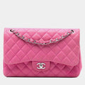 Chanel Pink Jumbo Classic Caviar Double Flap