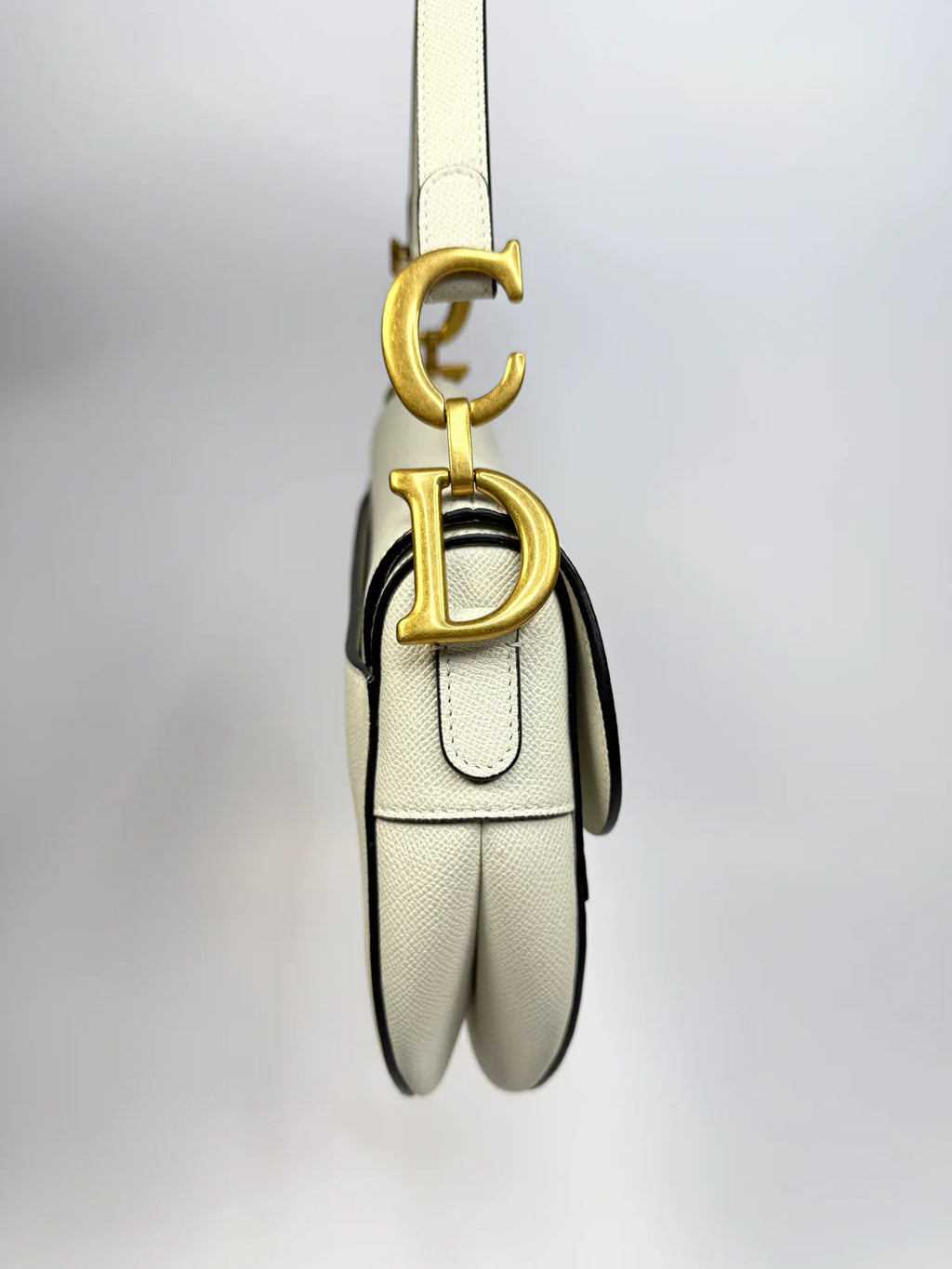 CHRISTIAN DIOR SADDLE BAG IN LATTE WITH GOLD HARDWARE