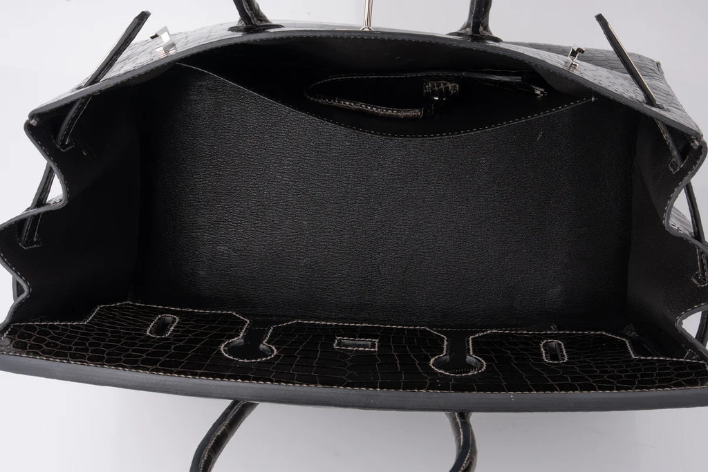 Hermès Birkin 35 Crocodile Porosus Noir PHW