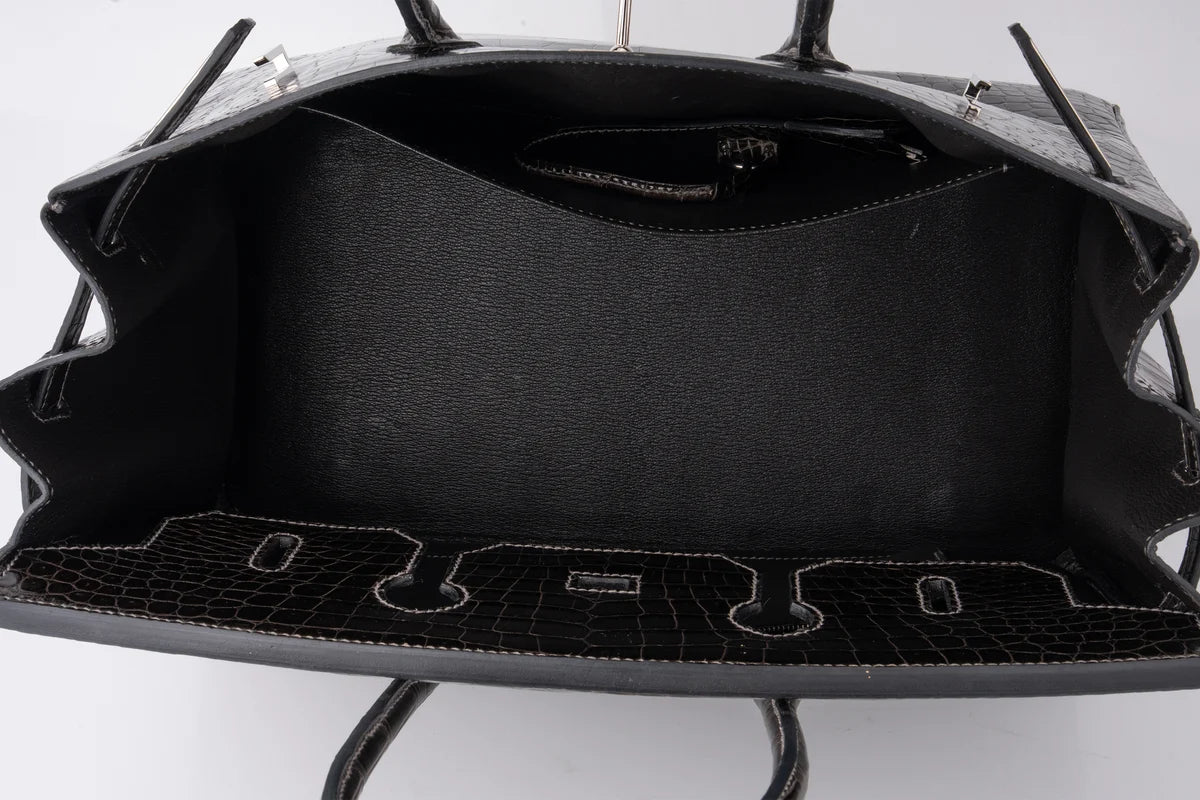 Hermès Birkin 35 Crocodile Porosus Noir PHW