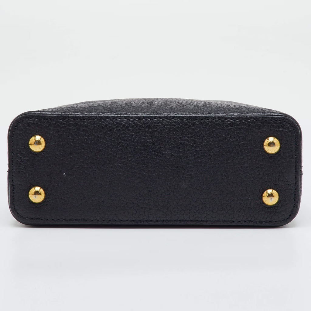 Louis Vuitton Capucines Mini Black Leather Bag