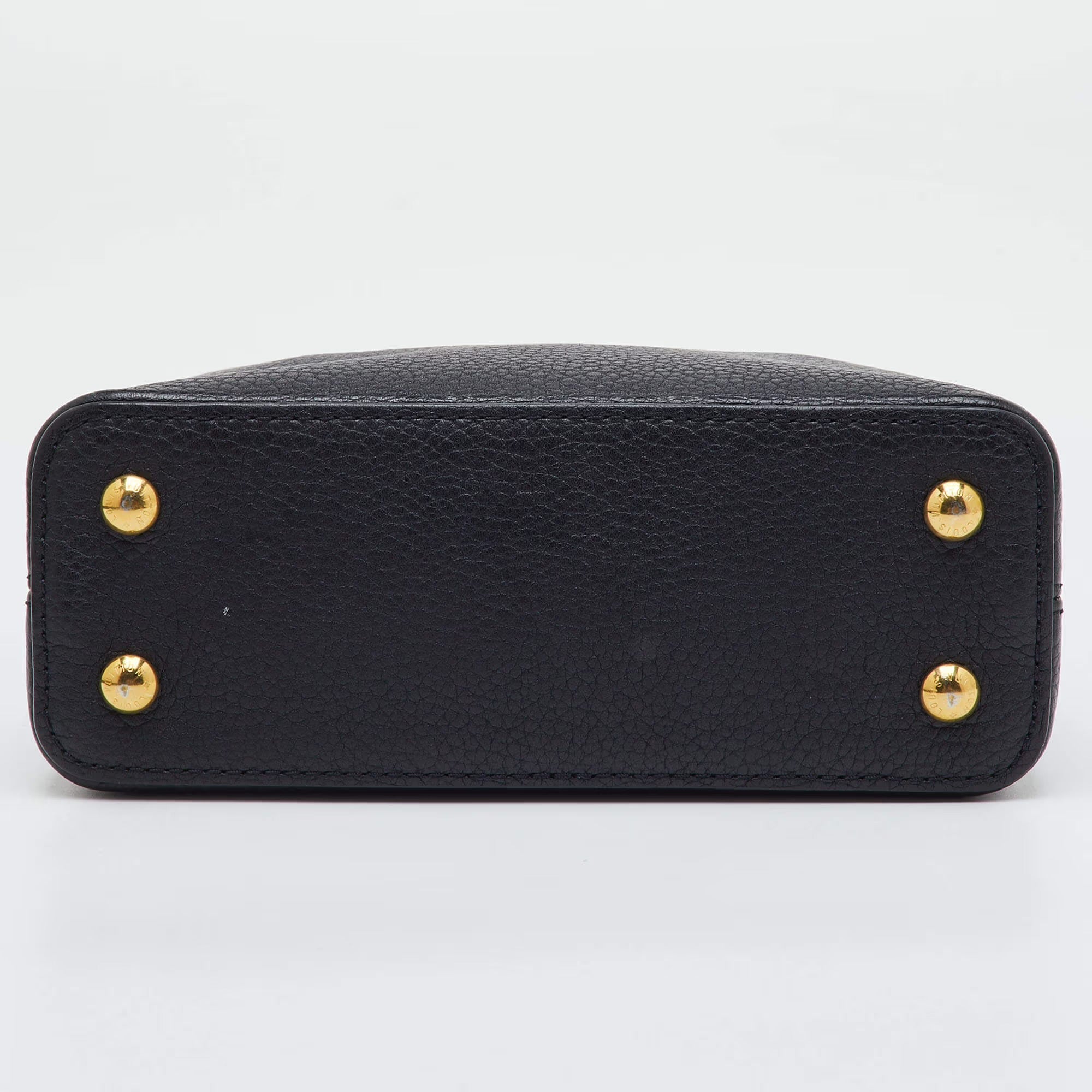 Louis Vuitton Capucines Mini Black Leather Bag