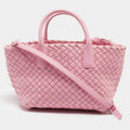 Bottega Veneta Cabat Mini Pink Intrecciato Leather Tote