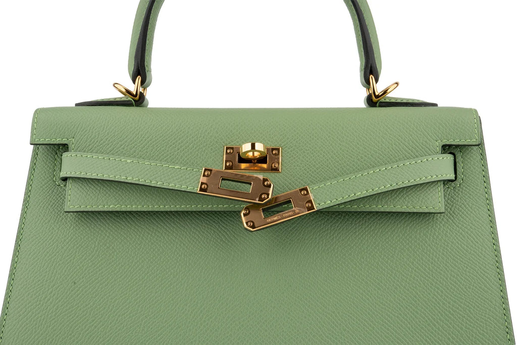 Hermès Kelly 25 Epsom Vert Criquet GHW
