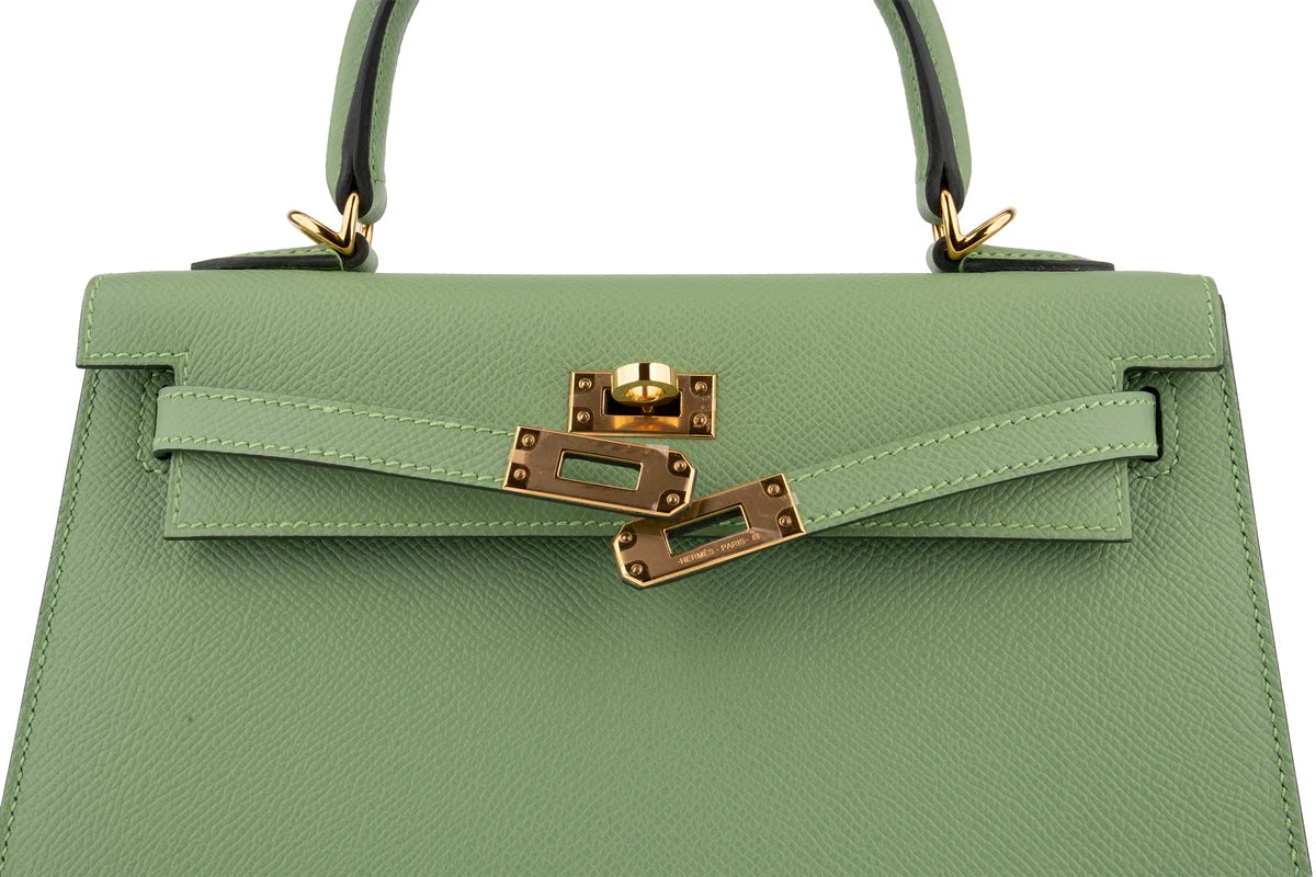 Hermès Kelly 25 Epsom Vert Criquet GHW