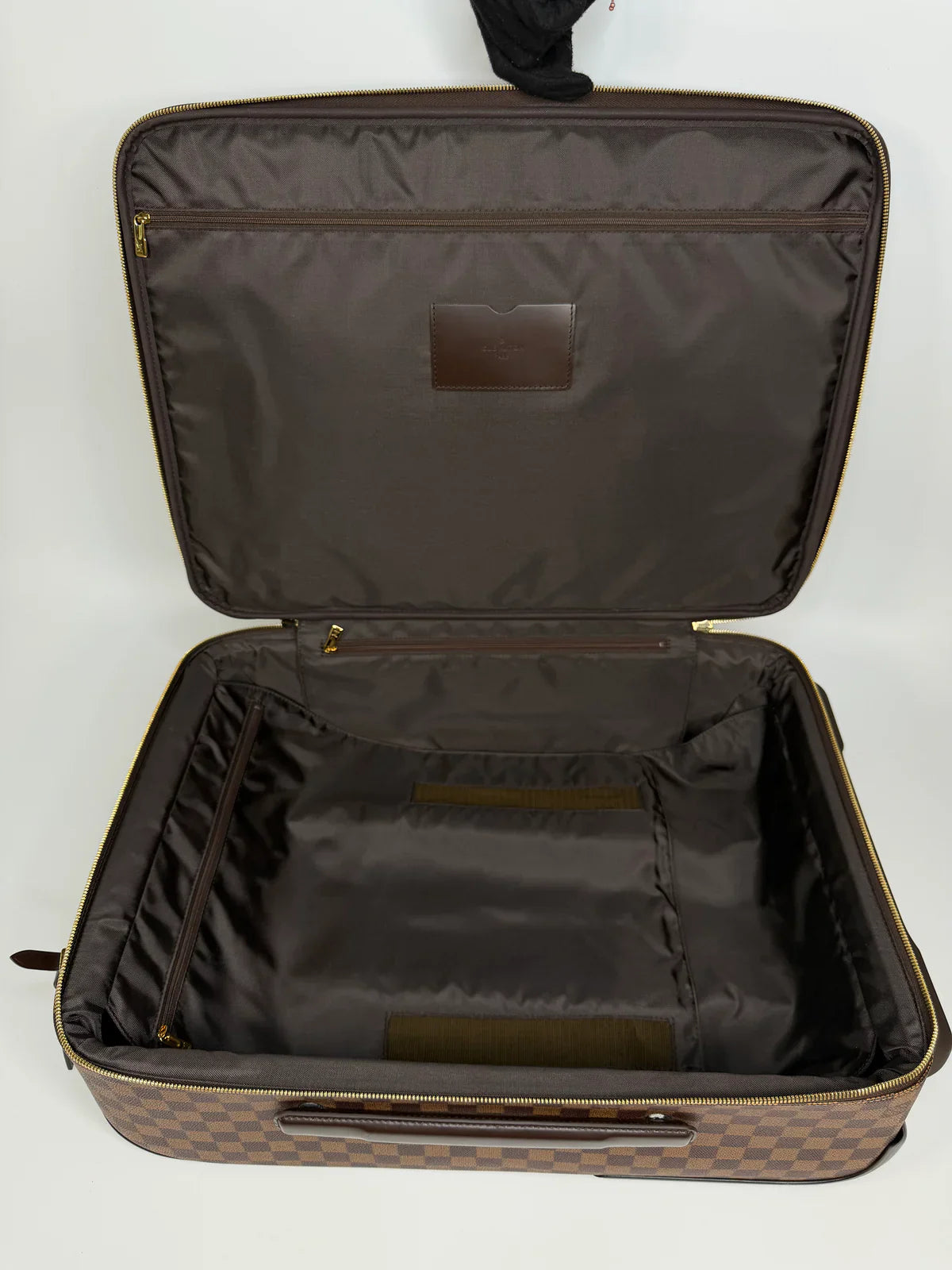 LOUIS VUITTON PÉGASE SUITCASE IN DAMIER EBENE WITH GOLD HARDWARE
