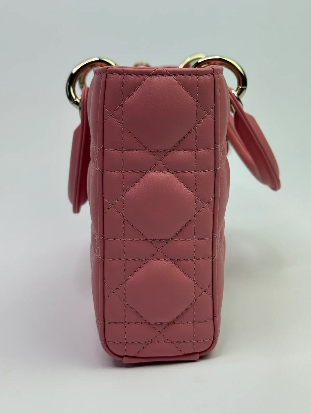 CHRISTIAN DIOR MEDIUM D-JOY IN PINK WITH PALE GOLD HARDWARE