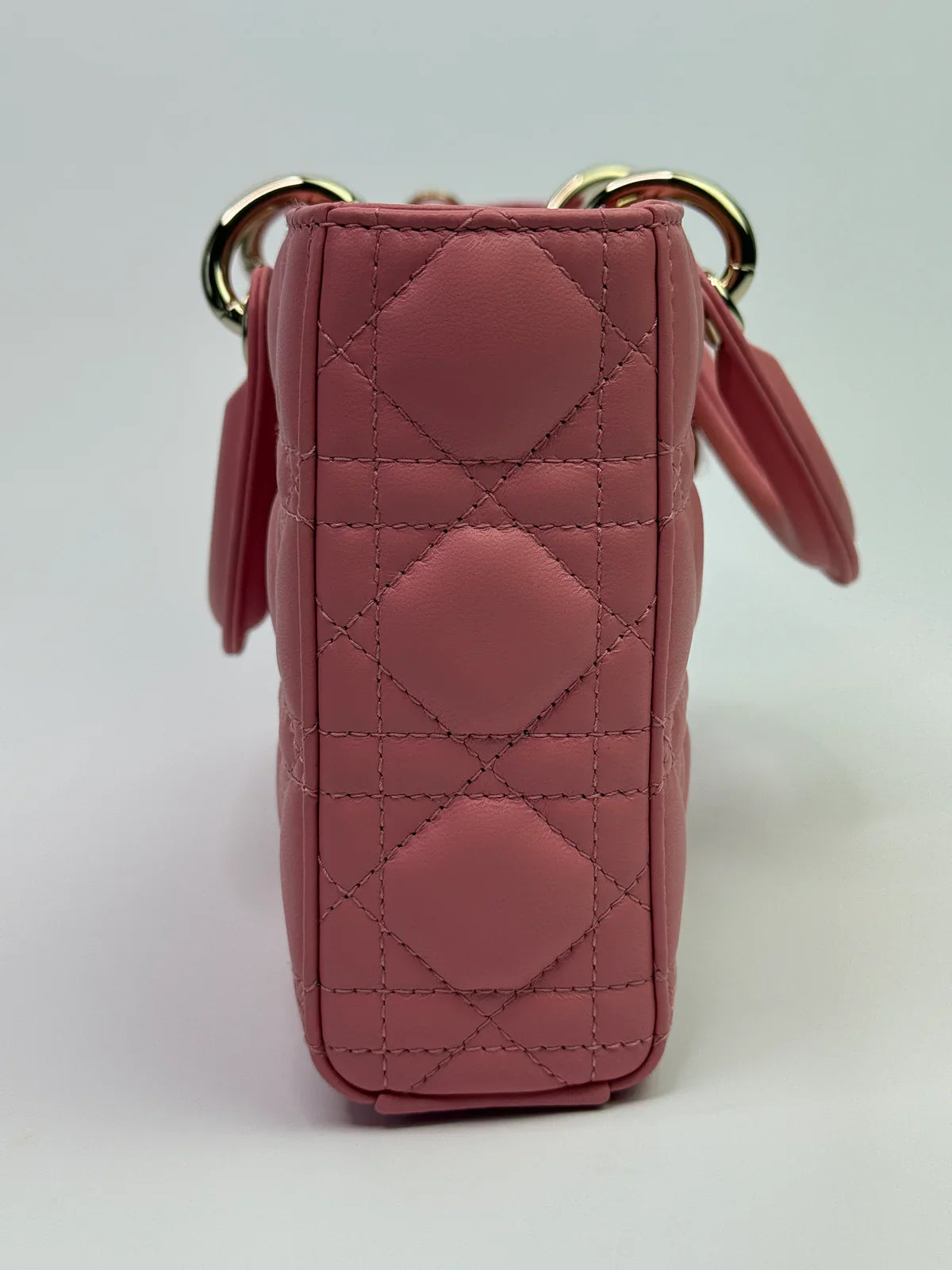CHRISTIAN DIOR MEDIUM D-JOY IN PINK WITH PALE GOLD HARDWARE