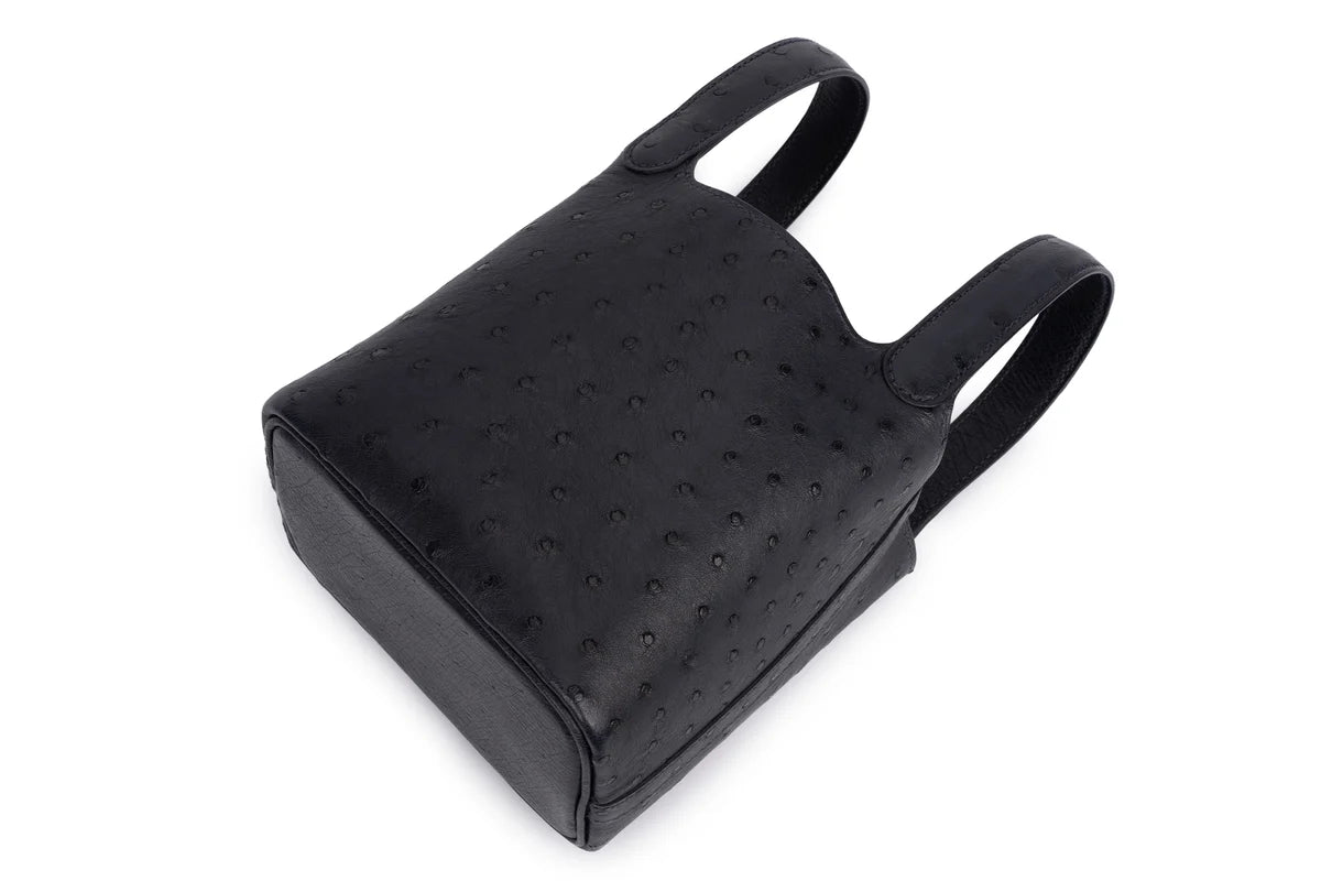 Hermès Micro Picotin Ostrich Caban PHW