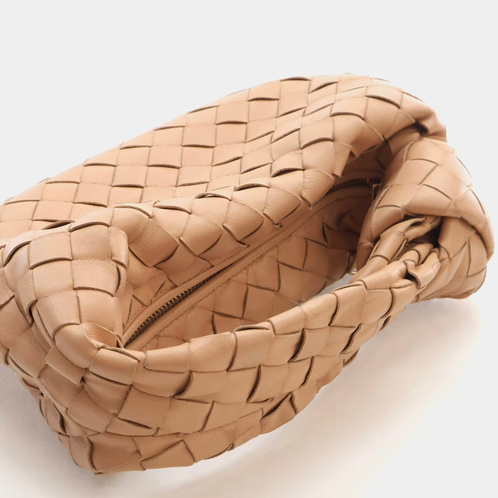 Bottega Veneta Mini Jodie Almond Lambskin Leather Top Handle Bag