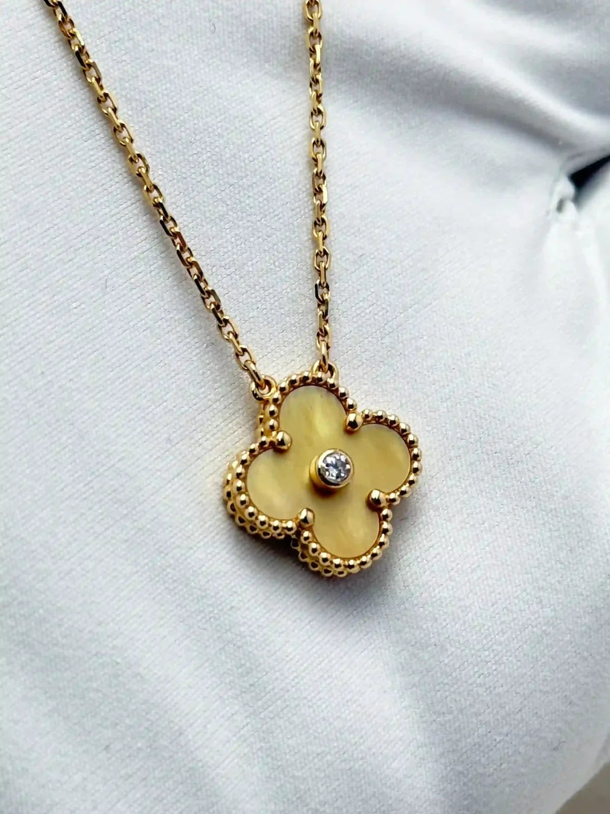 Van Cleef And Arpels Alhambra Limited Edition Necklace Yellow Mother Of Pearl