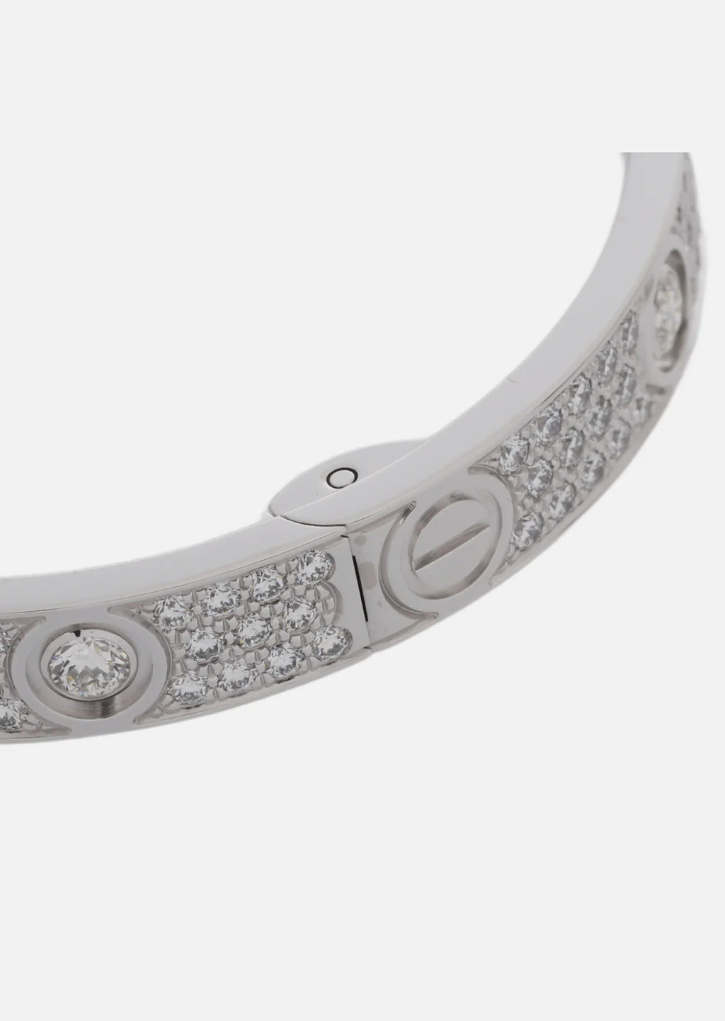 CARTIER Love Bracelet Full Pave Diamond In 18K White Gold Size 16