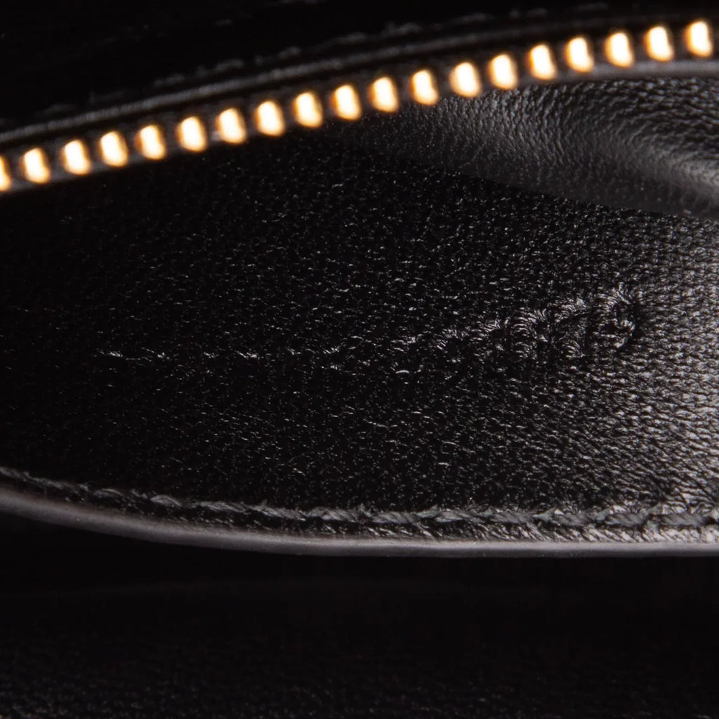 Gucci Black Lambskin Small GG Milano Top Handle Shoulder Bag