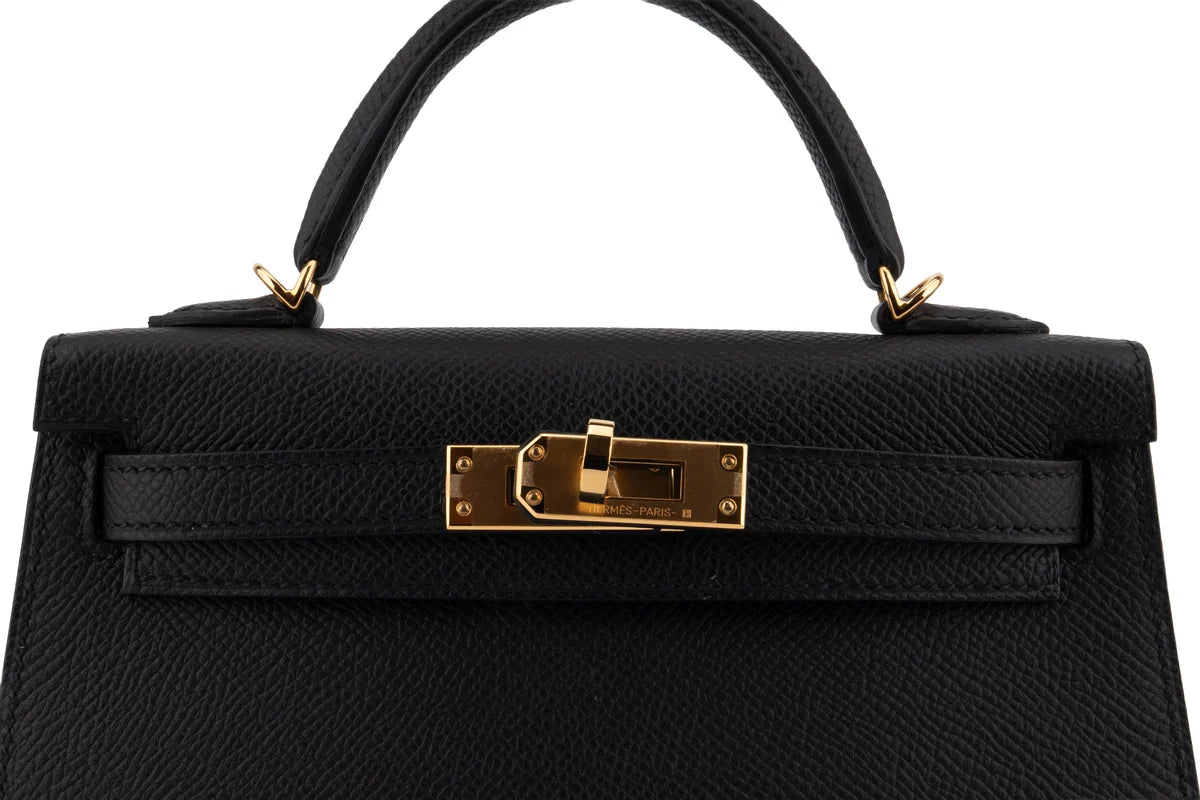 Hermès Mini Kelly Epsom Noir GHW