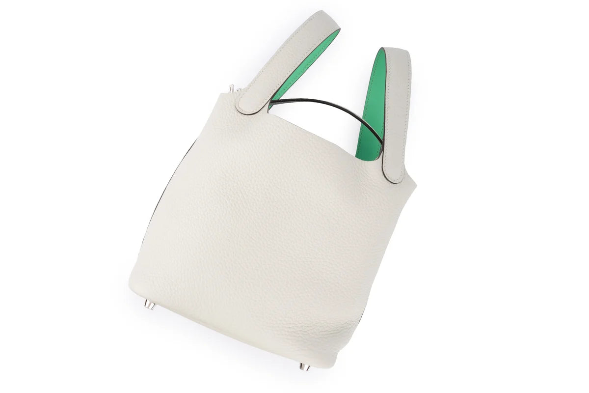 Hermès Picotin 18 Clemence Gris Neve Verso Menthe PHW
