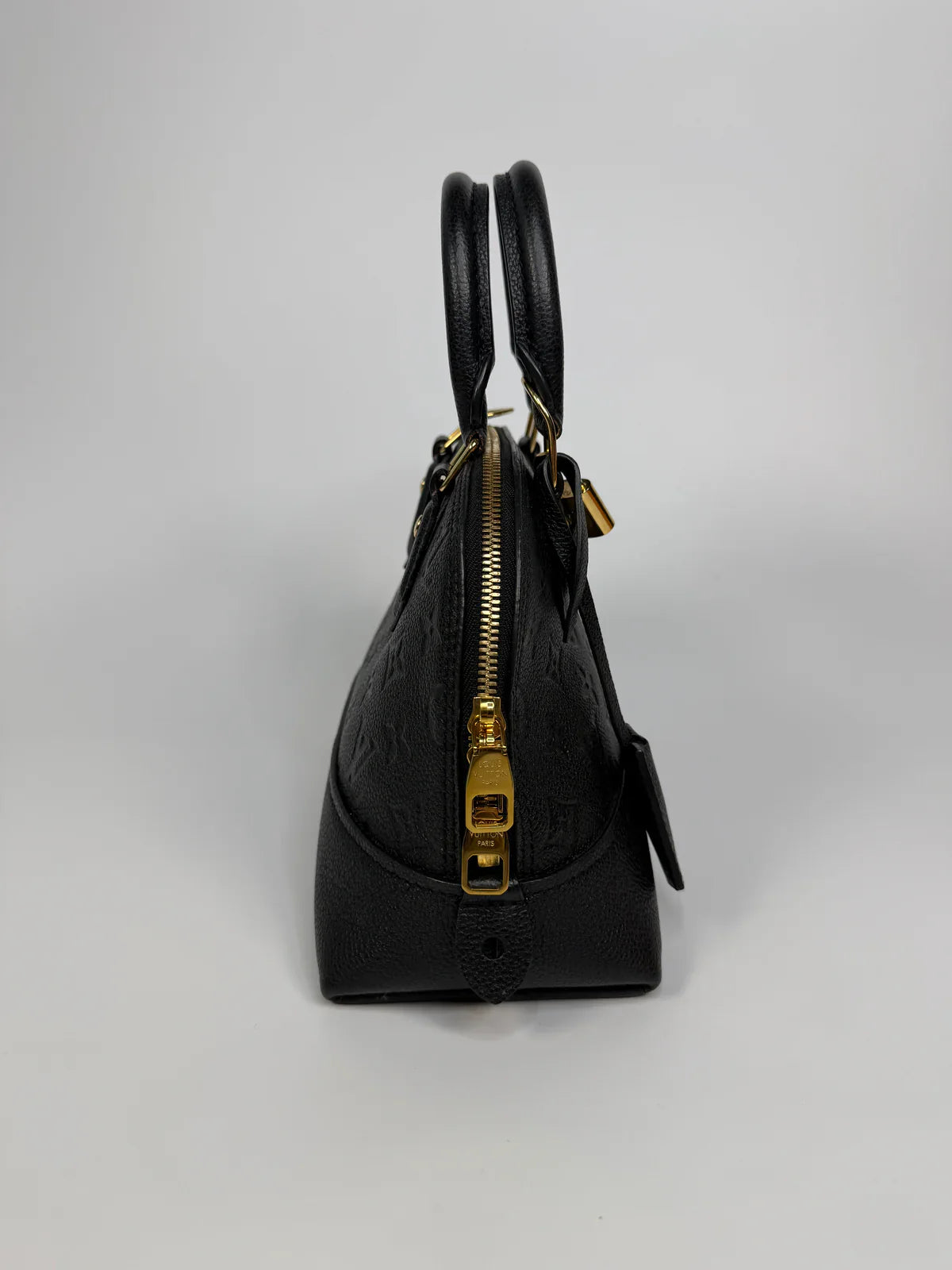 LOUIS VUITTON ALMA BB IN EMPREINTE BLACK MONOGRAM WITH GOLD HARDWARE