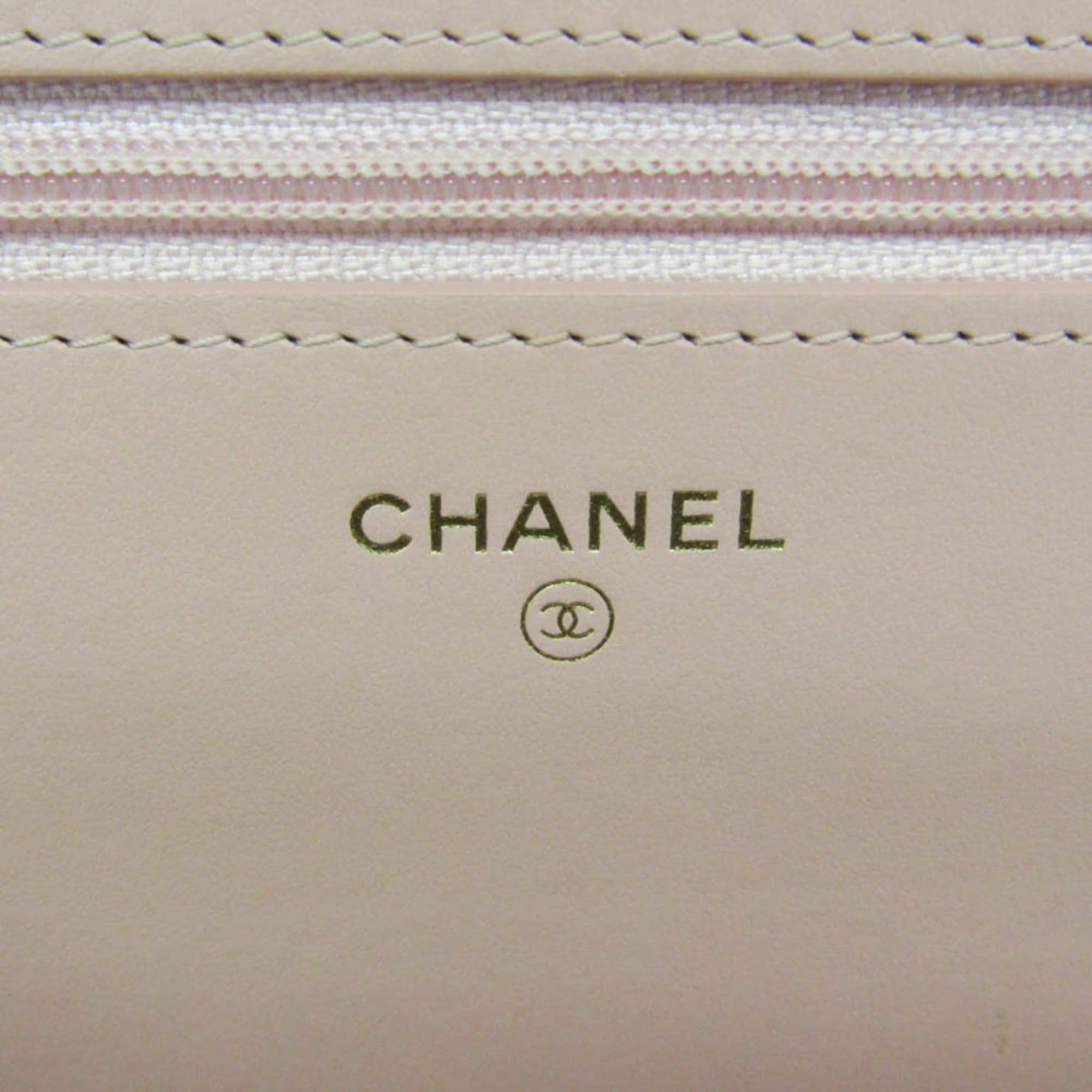 Chanel Boy Wallet On Chain Pink Grained Calfskin Leather Crossbody Bag