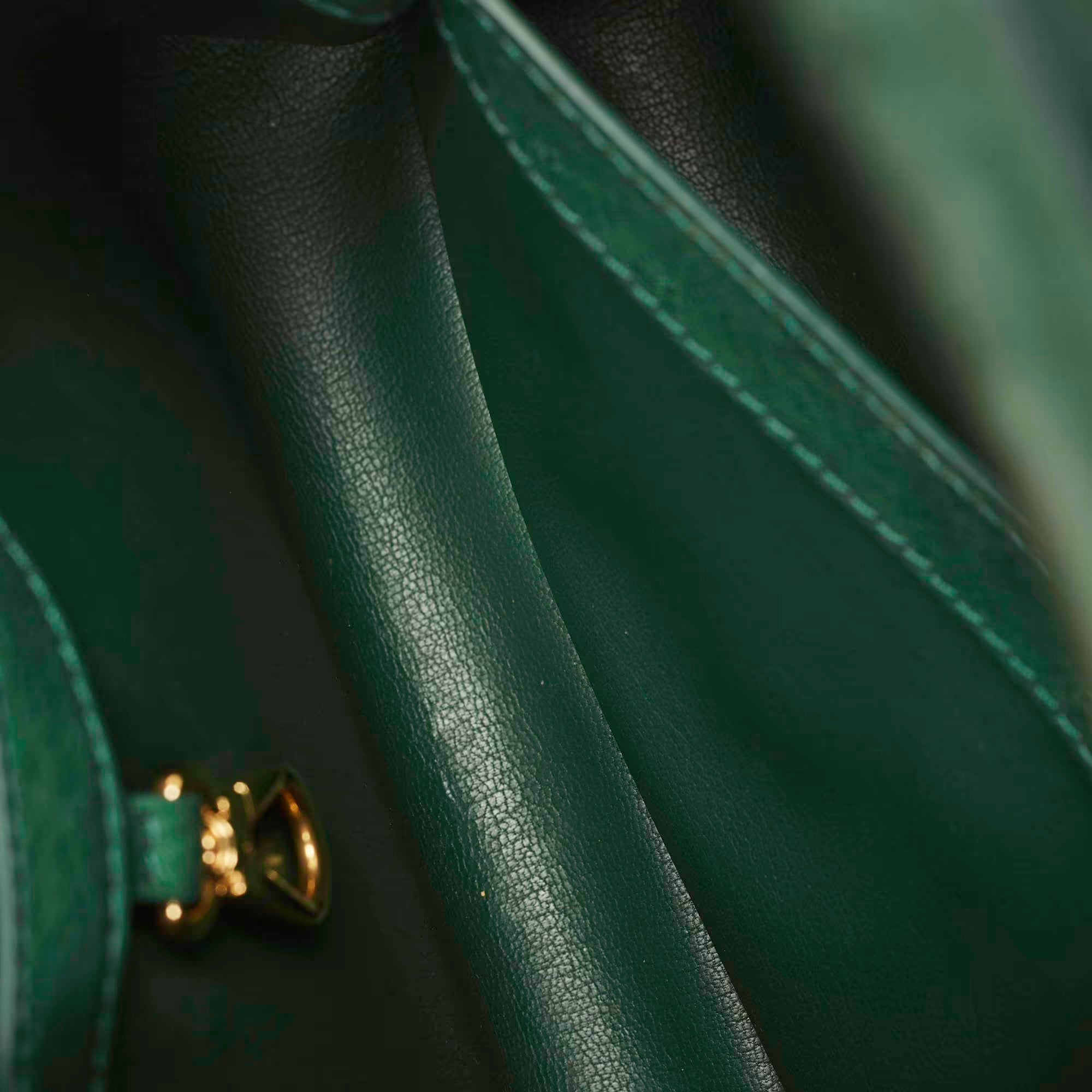 Louis Vuitton Capucines BB Green Ostrich Top Handle Bag