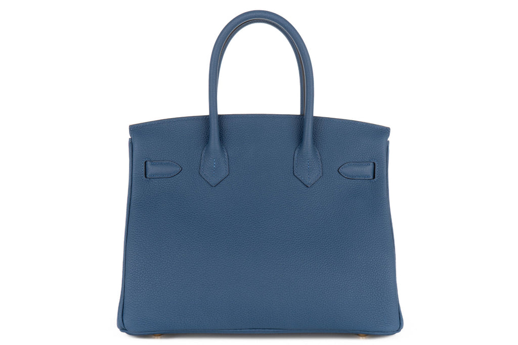 Hermès Birkin 30 Togo Bleu Tie PBHW