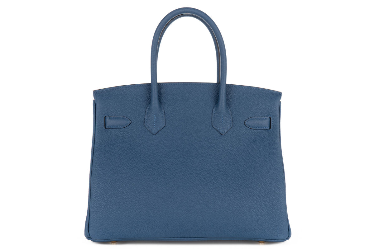 Hermès Birkin 30 Togo Bleu Tie PBHW