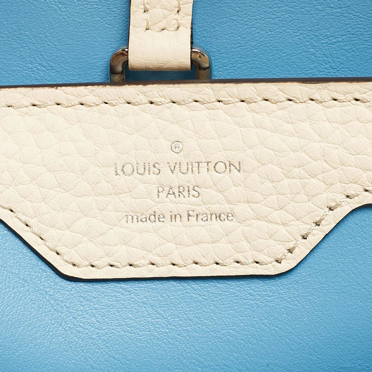 Louis Vuitton Capucines Blue Leather Top Handle Bags