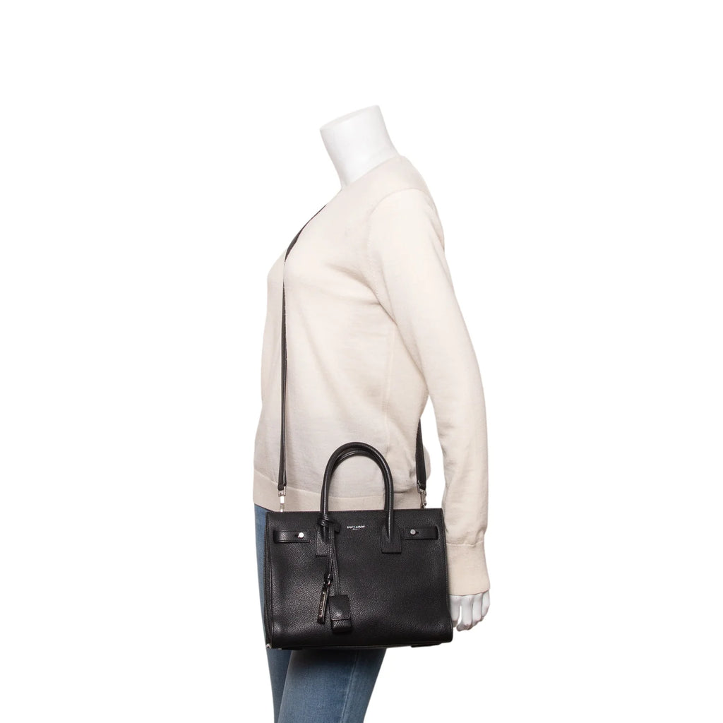 Saint Laurent Black Grained Leather Baby Sac De Jour