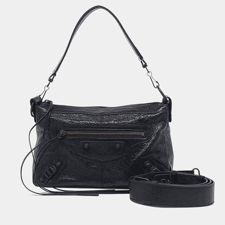 Balenciaga Black Leather Le City Moto Small