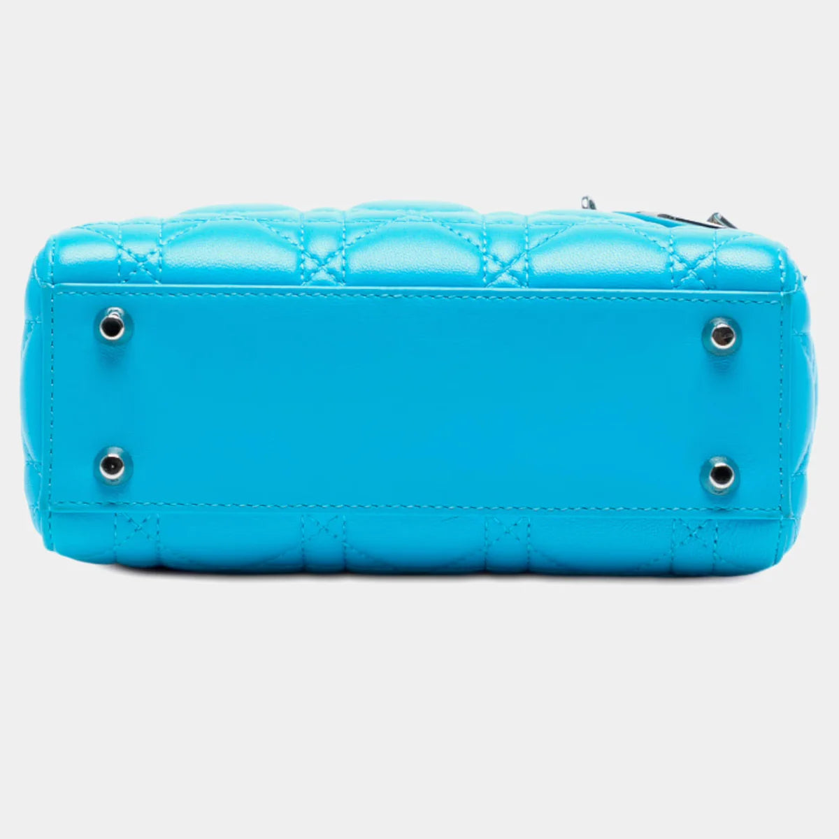 Dior Blue Mini Lambskin Cannage Lady Dior