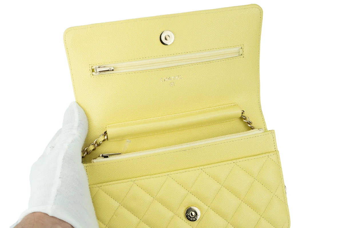 Chanel WOC Caviar Pale Yellow Champagne GHW