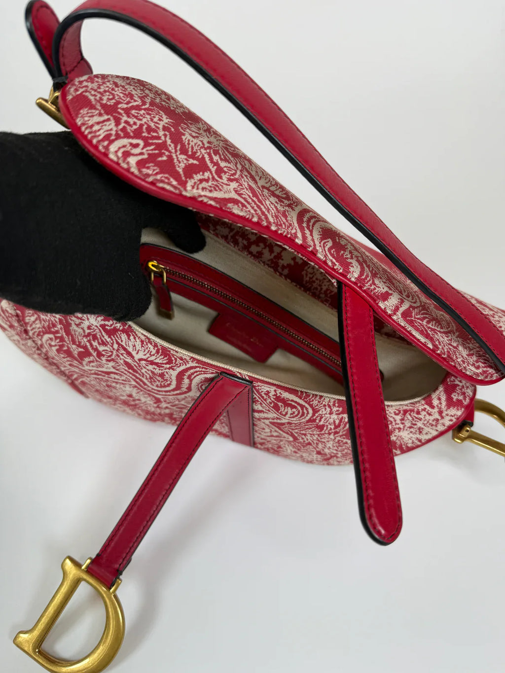 CHRISTIAN DIOR RED RAINFOREST SADDLE BAG