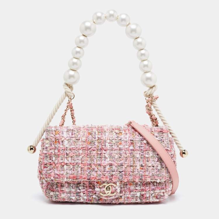 Chanel Pink Shearling Medium 19 Flap Shoulder Bag