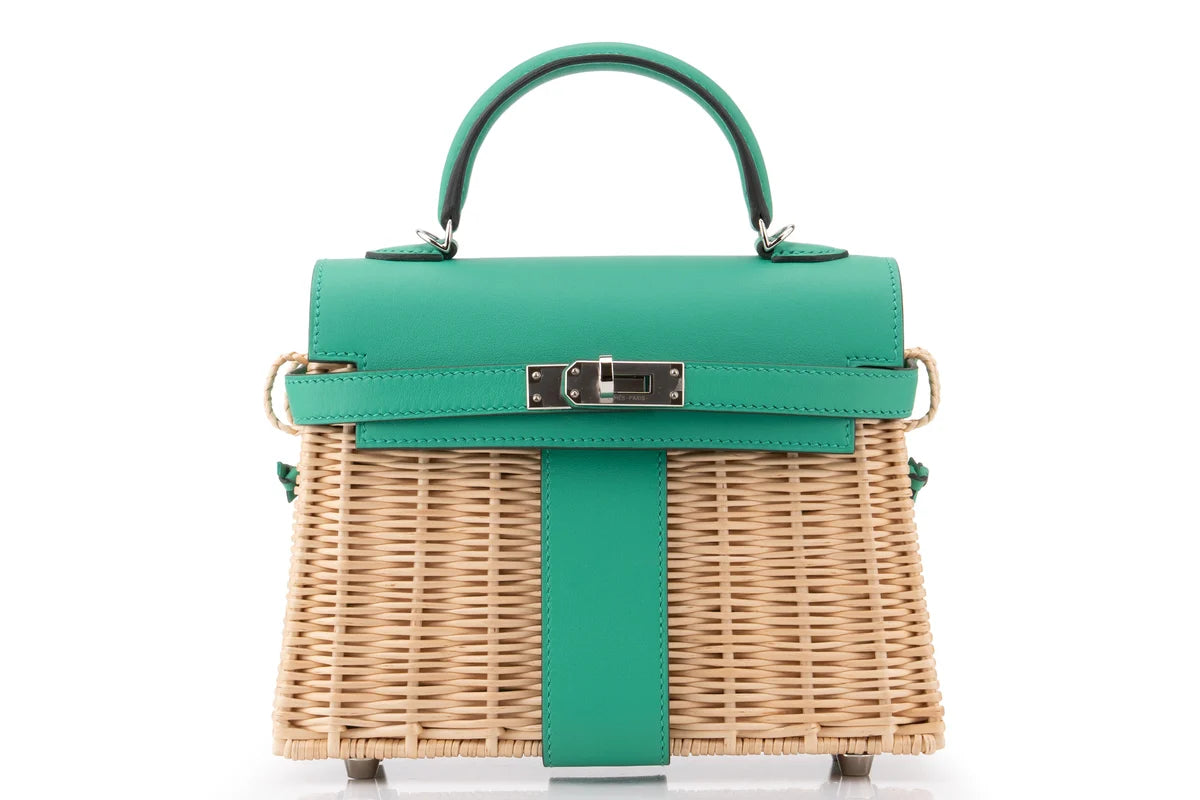 Hermès Mini Kelly Picnic Vert Comic PHW