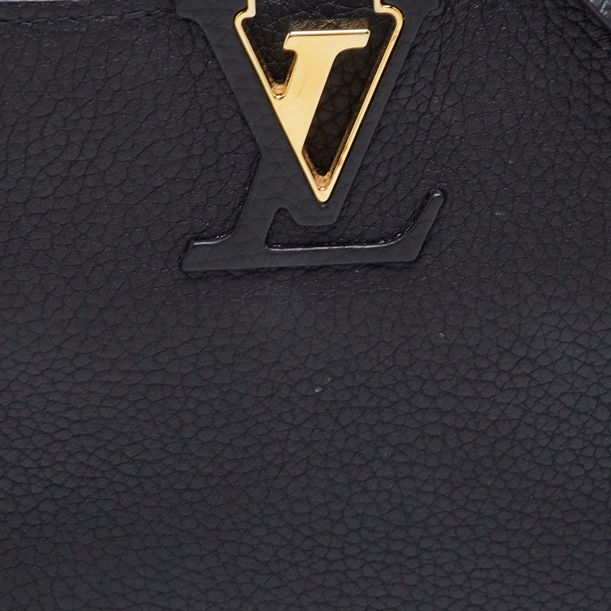 Louis Vuitton Capucines Mini Black Leather Bag