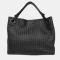 Bottega Veneta Intrecciato Medium Garda Bag Leather Handbag Black