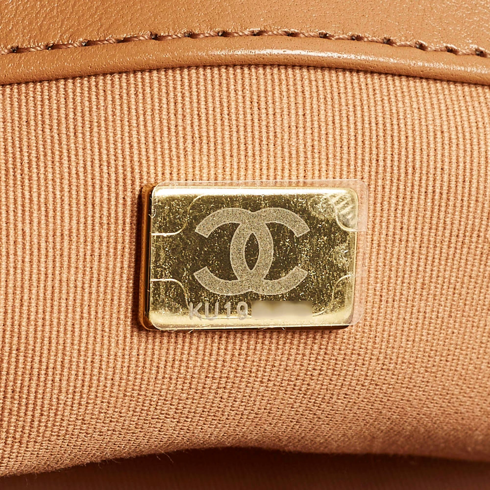 Chanel 19 Large Brown Quilted Leather Flap Bag