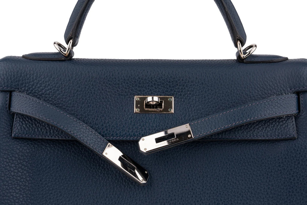 Hermès Kelly 32 Retourne Togo Bleu Sapphire PHW