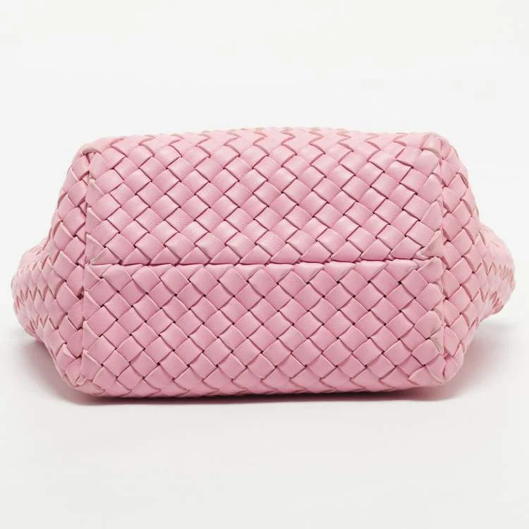 Bottega Veneta Cabat Mini Pink Intrecciato Leather Tote