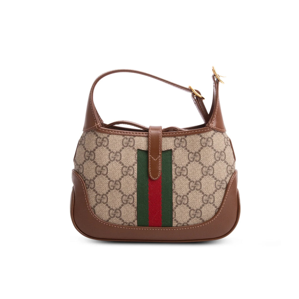 Gucci GG Supreme Monogram Azalea Calfskin Web Mini Jackie 1961