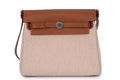 Hermès Herbag Mini Ecru Toile Fauve Naturel PHW