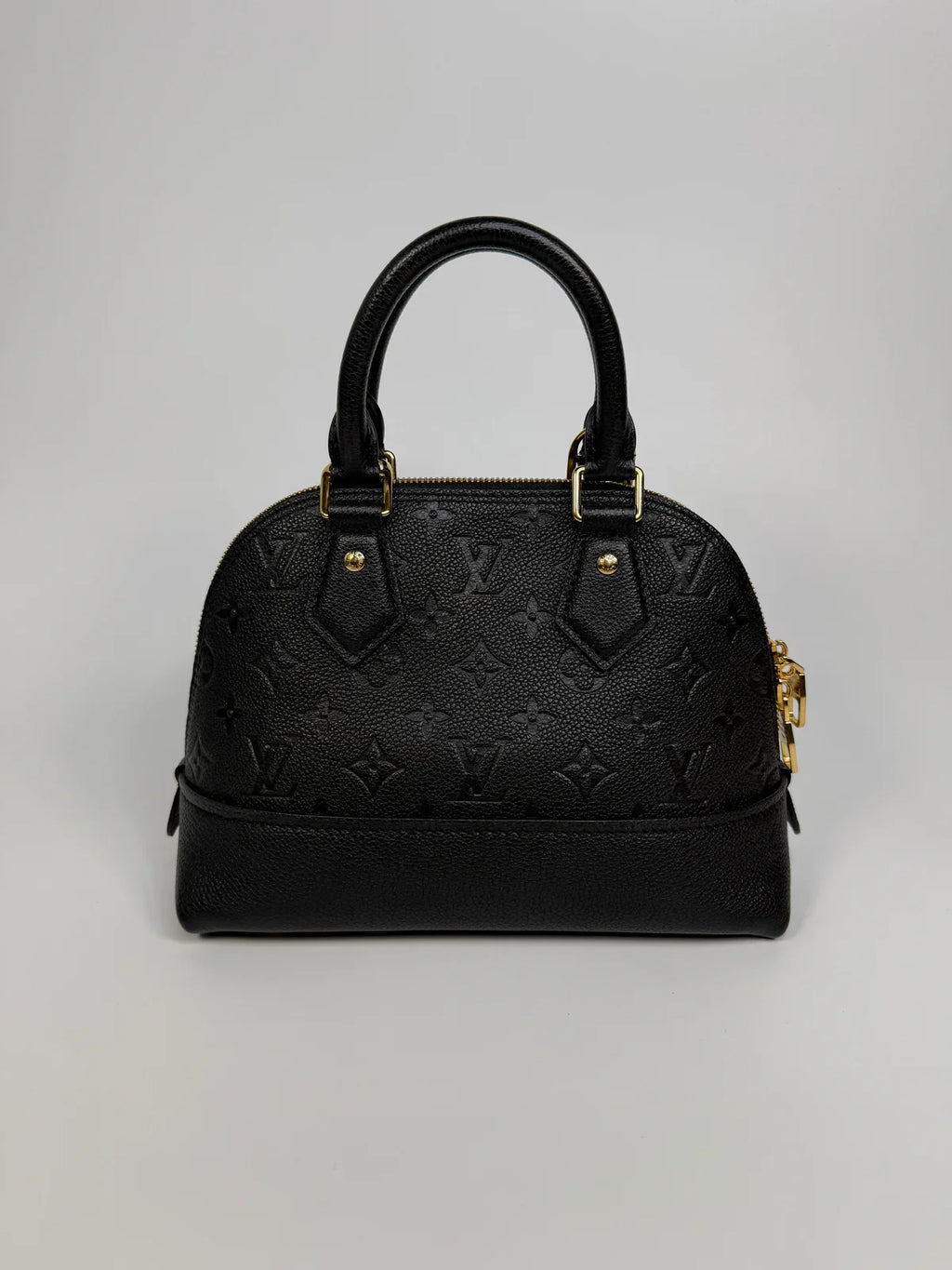 LOUIS VUITTON ALMA BB IN EMPREINTE BLACK MONOGRAM WITH GOLD HARDWARE